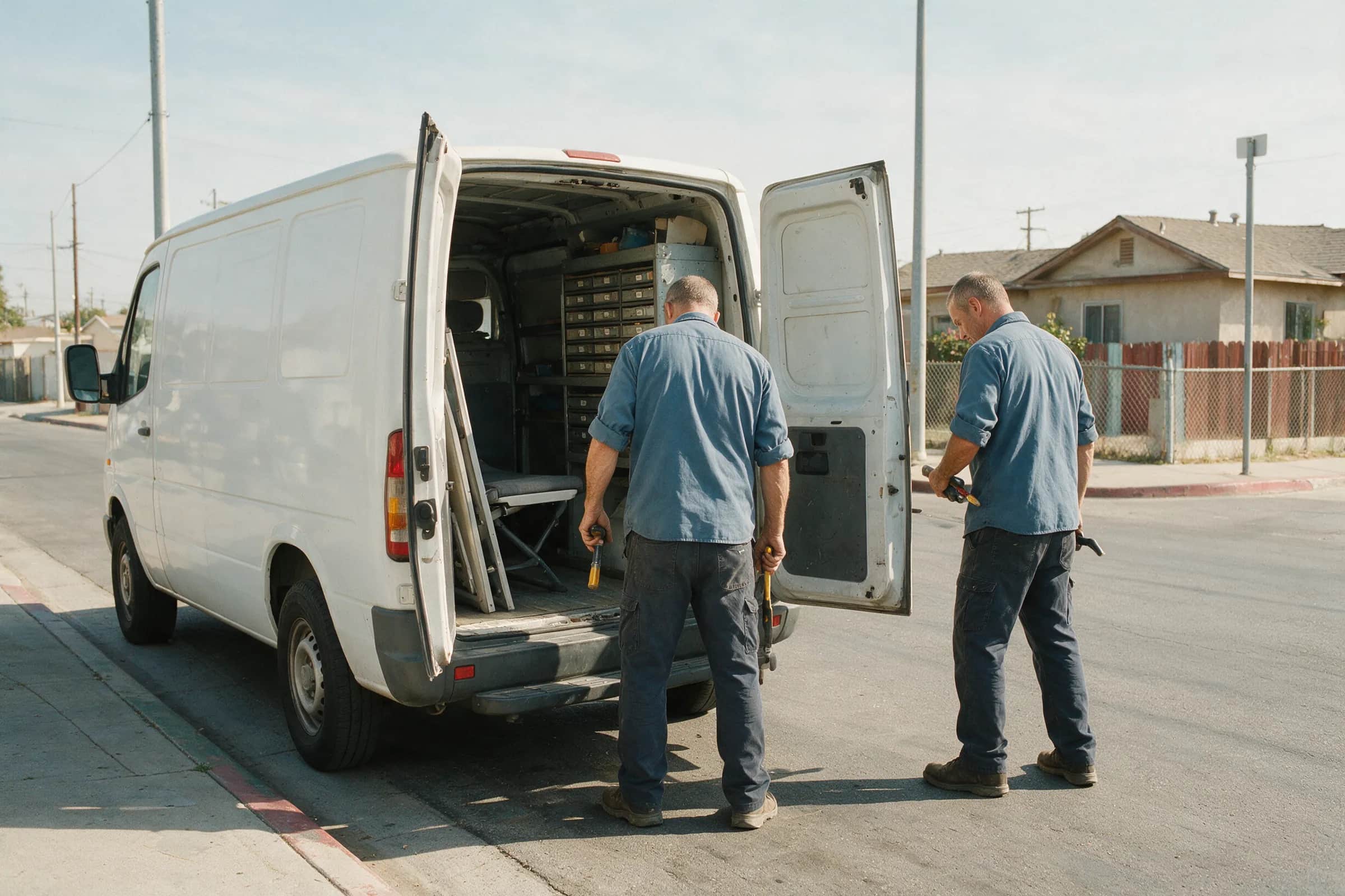 Eden Locksmith service van at dusk